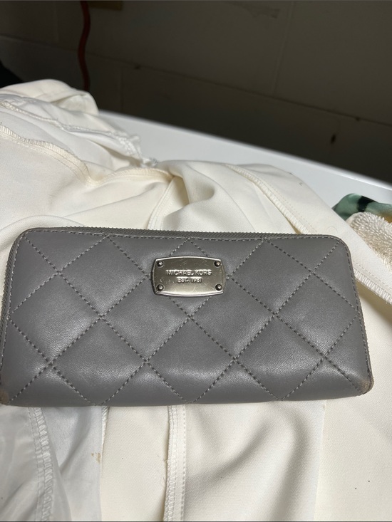 Michael Kors Handbags - Michael Kors Quilted Leather Zip-Around Wallet - Gray